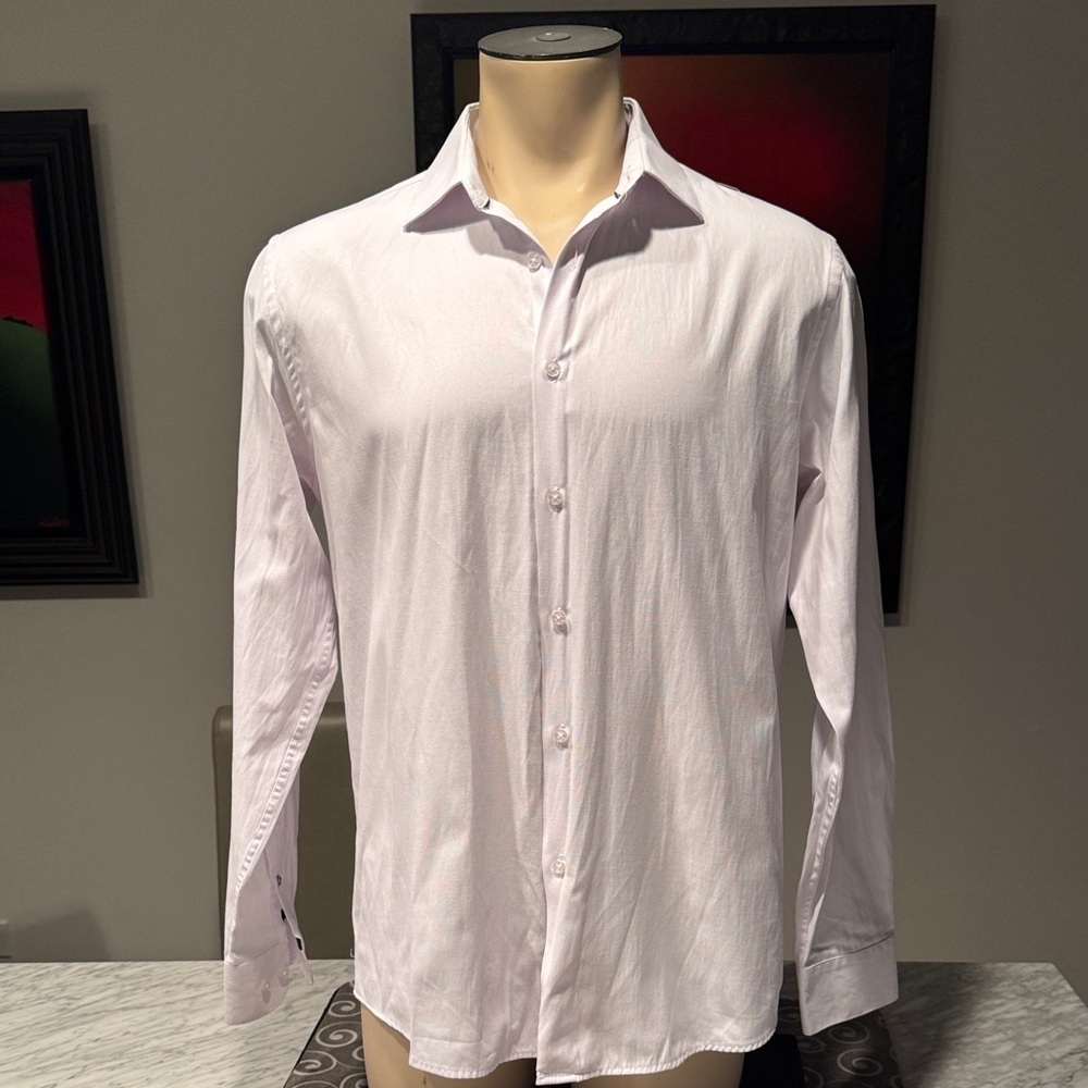 Ben Sherman white button down cuffed sleeves shirt. Large (16/16 1/2, 34/35).